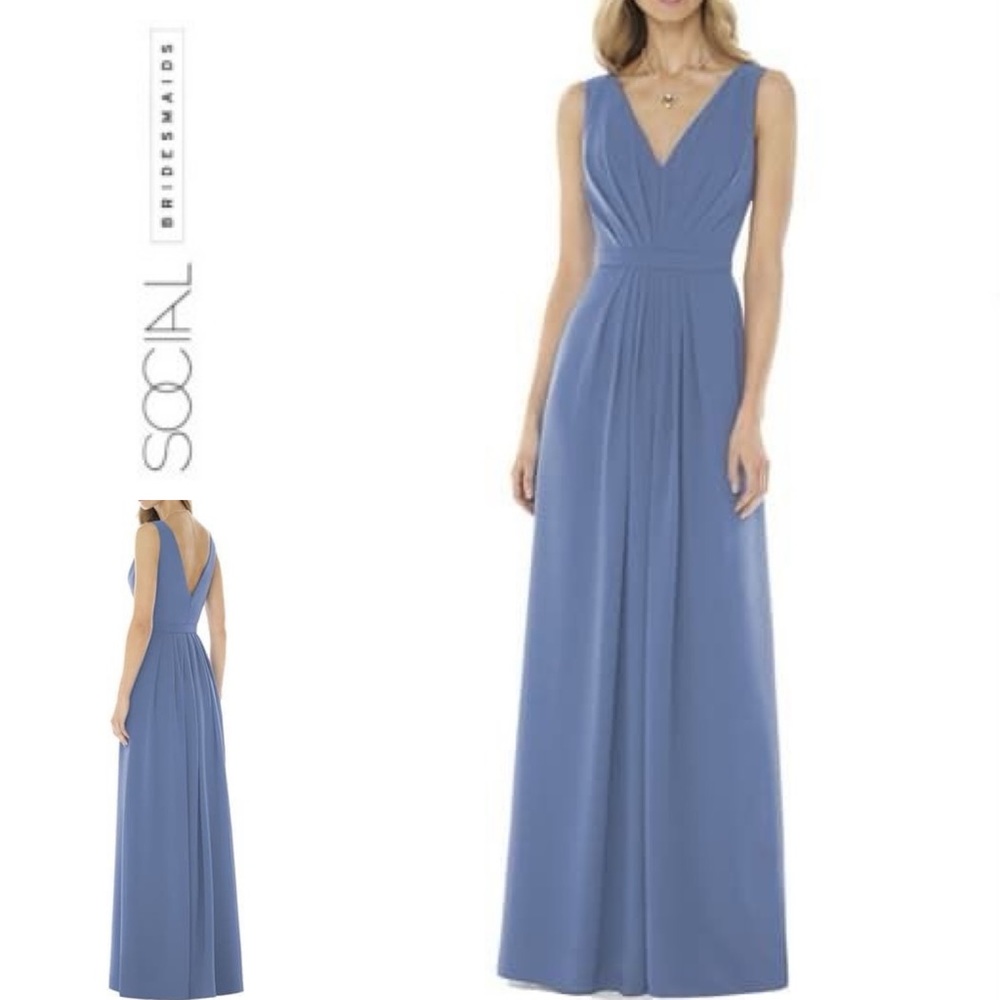 NWT SOCIAL BRIDESMAIDS V-Neck A-Line Gown